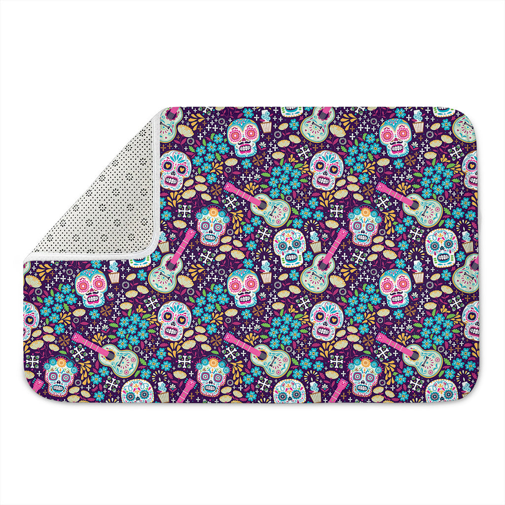 Calaveras Day Of The Dead Pattern Print Indoor Door Mat