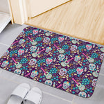 Calaveras Day Of The Dead Pattern Print Indoor Door Mat