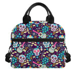 Calaveras Day Of The Dead Pattern Print Insulated Lunch Bag