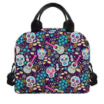 Calaveras Day Of The Dead Pattern Print Insulated Lunch Bag