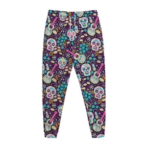 Calaveras Day Of The Dead Pattern Print Jogger Pants
