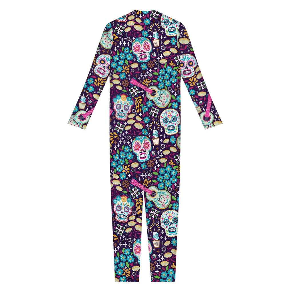 Calaveras Day Of The Dead Pattern Print Jumpsuit