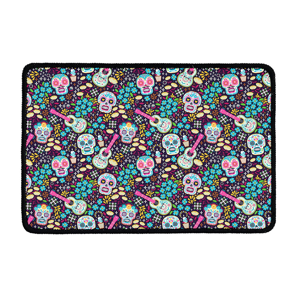 Calaveras Day Of The Dead Pattern Print Kitchen Mat