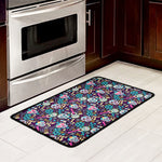Calaveras Day Of The Dead Pattern Print Kitchen Mat