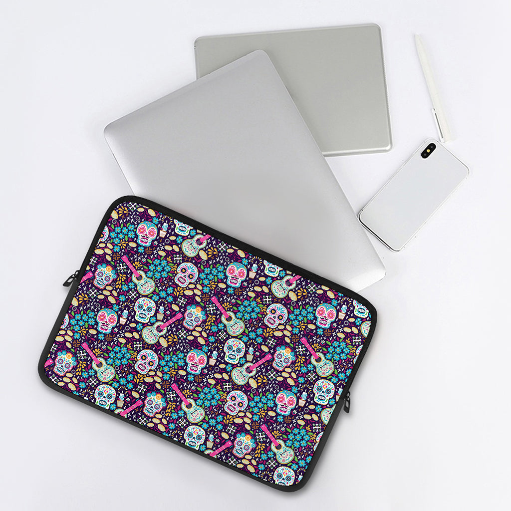 Calaveras Day Of The Dead Pattern Print Laptop Sleeve