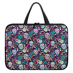 Calaveras Day Of The Dead Pattern Print Laptop Sleeve With Handle
