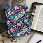 Calaveras Day Of The Dead Pattern Print Leather Bible Cover