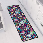 Calaveras Day Of The Dead Pattern Print Long Kitchen Mat