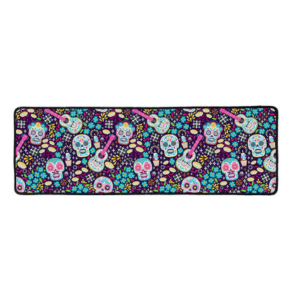 Calaveras Day Of The Dead Pattern Print Long Kitchen Mat