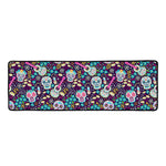 Calaveras Day Of The Dead Pattern Print Long Kitchen Mat