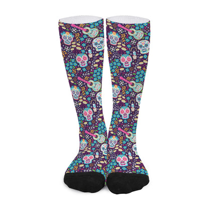 Calaveras Day Of The Dead Pattern Print Long Socks