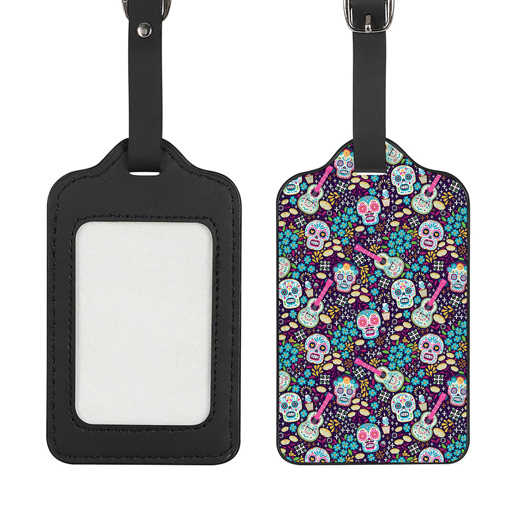 Calaveras Day Of The Dead Pattern Print Luggage Tag