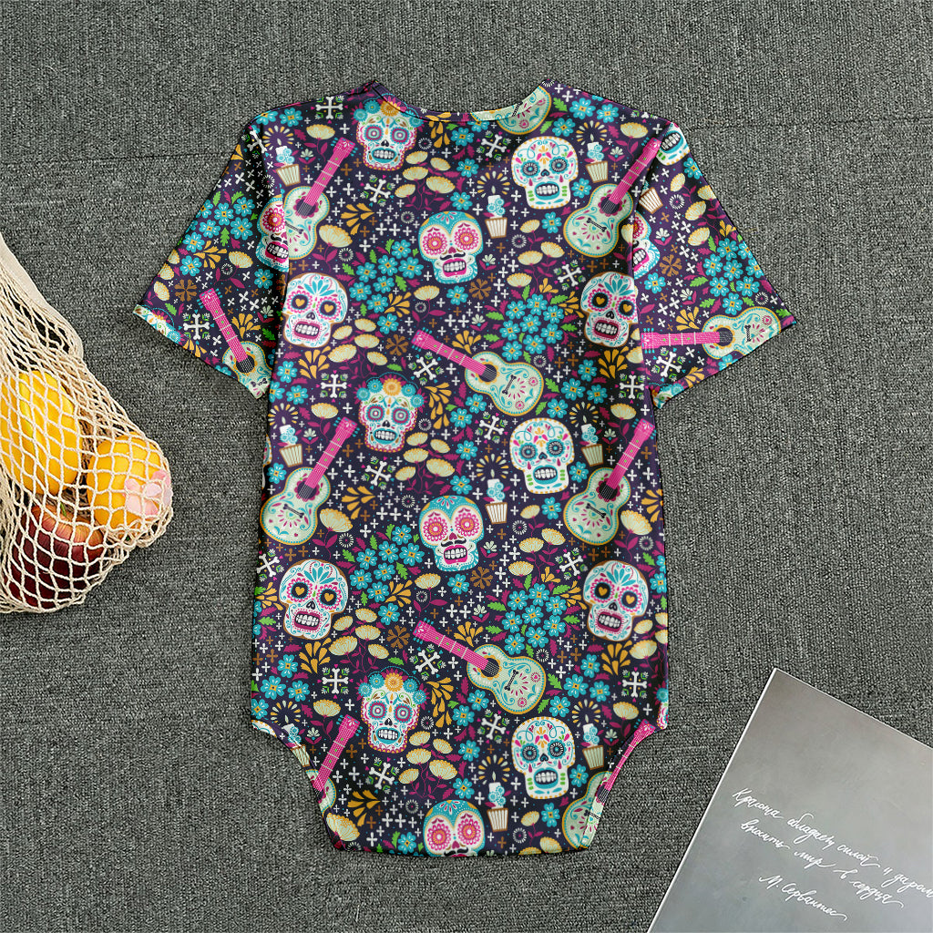 Calaveras Day Of The Dead Pattern Print Men's Bodysuit