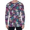 Calaveras Day Of The Dead Pattern Print Men's Long Sleeve T-Shirt