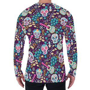 Calaveras Day Of The Dead Pattern Print Men's Long Sleeve T-Shirt