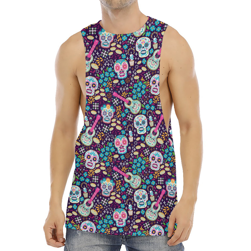 Calaveras Day Of The Dead Pattern Print Men's Muscle Tank Top