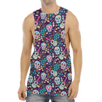 Calaveras Day Of The Dead Pattern Print Men's Muscle Tank Top
