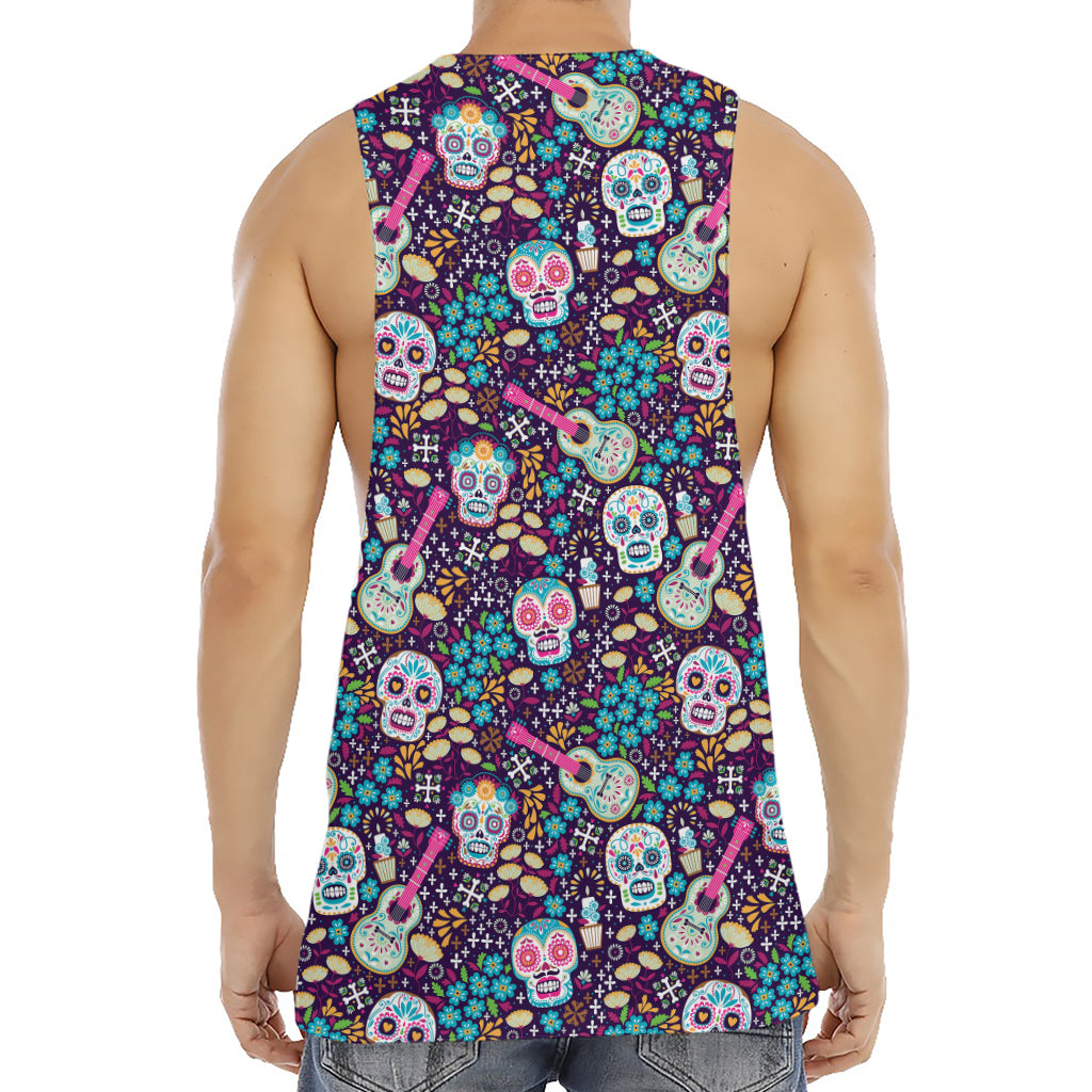 Calaveras Day Of The Dead Pattern Print Men's Muscle Tank Top