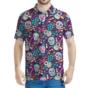 Calaveras Day Of The Dead Pattern Print Men's Polo Shirt