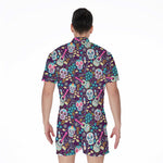 Calaveras Day Of The Dead Pattern Print Men's Rompers