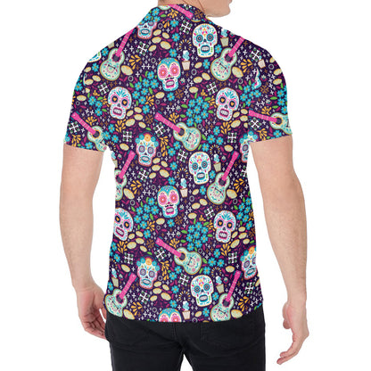 Calaveras Day Of The Dead Pattern Print Men's Shirt