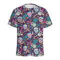 Calaveras Day Of The Dead Pattern Print Men's Athletic T-Shirt