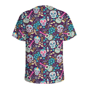 Calaveras Day Of The Dead Pattern Print Men's Sports T-Shirt