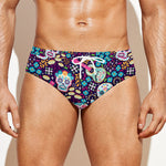 Calaveras Day Of The Dead Pattern Print Men's Swim Briefs