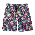 Calaveras Day Of The Dead Pattern Print Men's Swim Trunks