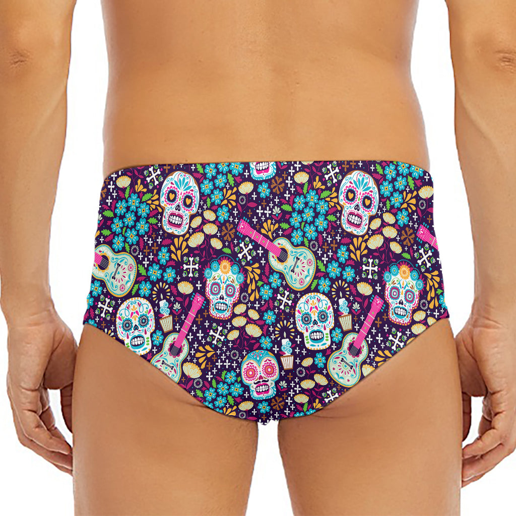 Calaveras Day Of The Dead Pattern Print Men's Triangle Swim Briefs