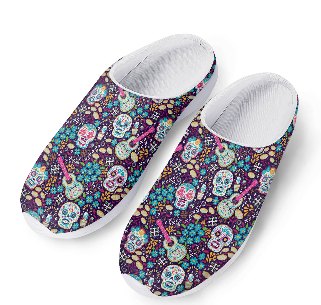 Calaveras Day Of The Dead Pattern Print Mesh Casual Shoes