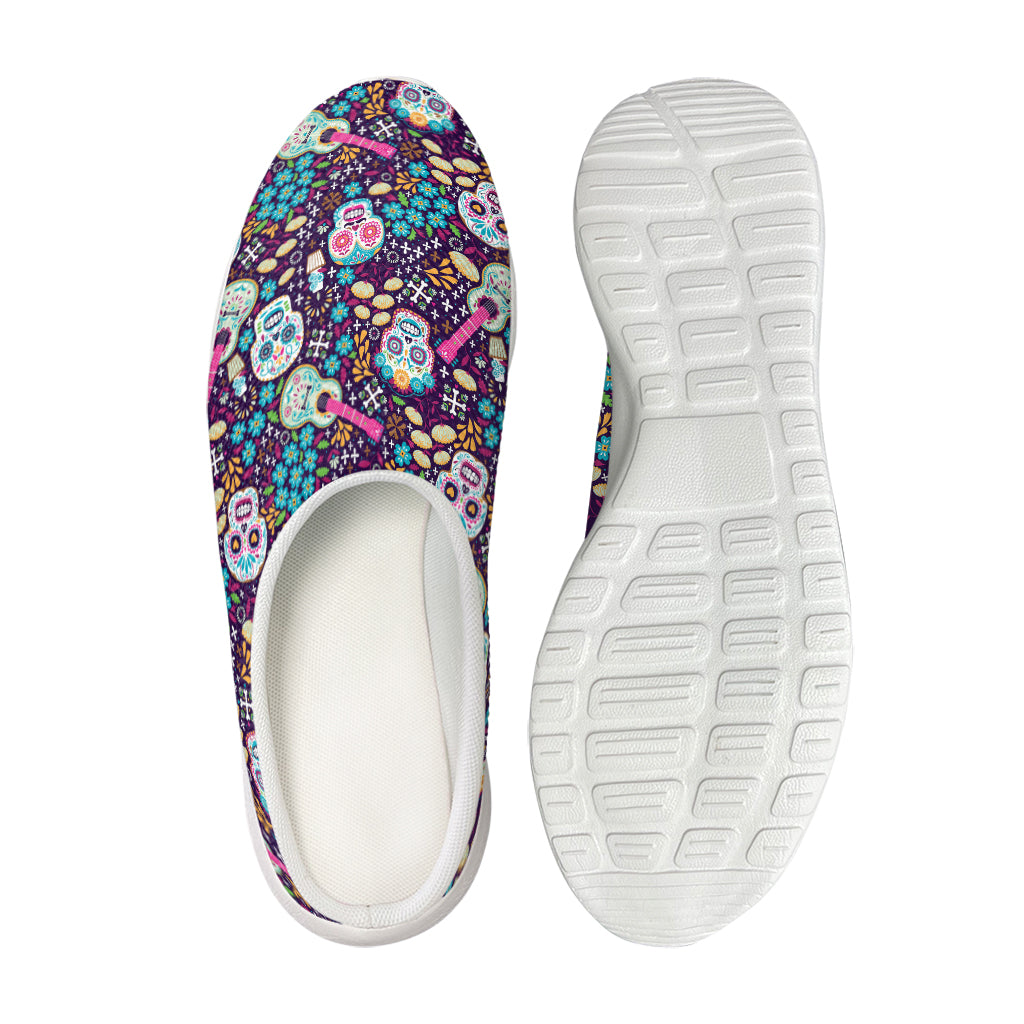 Calaveras Day Of The Dead Pattern Print Mesh Casual Shoes