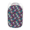 Calaveras Day Of The Dead Pattern Print Mesh Laundry Hamper