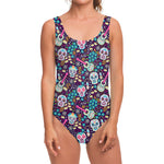 Calaveras Day Of The Dead Pattern Print One Piece Swimsuit