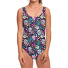 Calaveras Day Of The Dead Pattern Print One Piece Swimsuit
