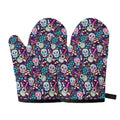Calaveras Day Of The Dead Pattern Print Oven Mitts