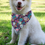 Calaveras Day Of The Dead Pattern Print Over The Collar Dog Bandana