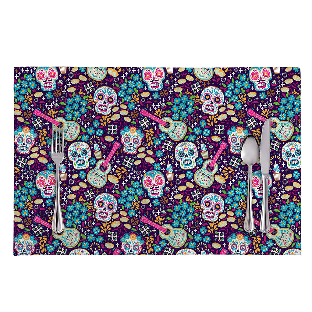 Calaveras Day Of The Dead Pattern Print Placemat