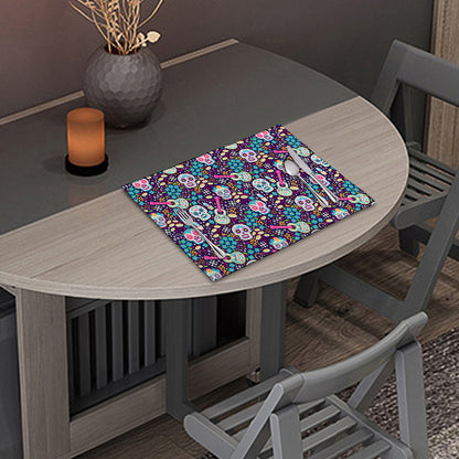 Calaveras Day Of The Dead Pattern Print Placemat