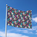 Calaveras Day Of The Dead Pattern Print Polyester Flag