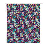 Calaveras Day Of The Dead Pattern Print Polyester Shower Curtain