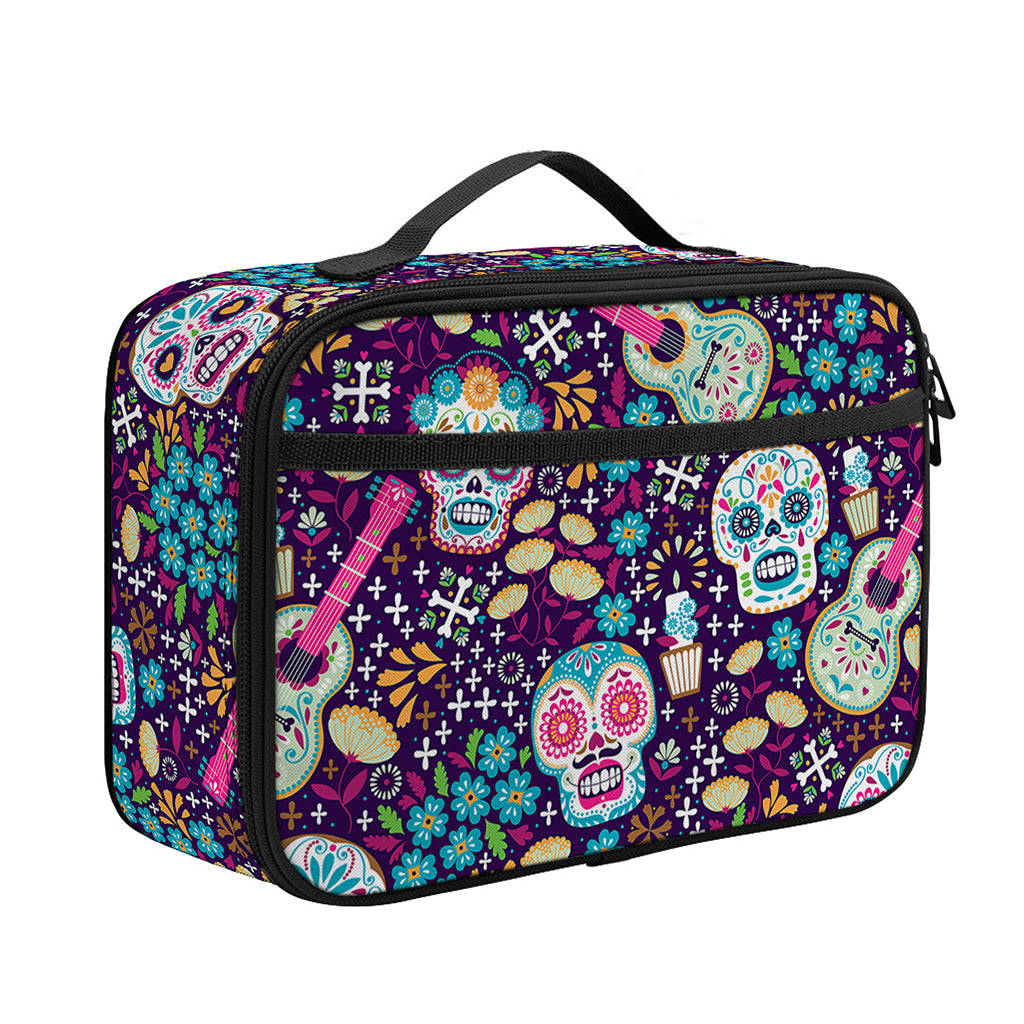 Calaveras Day Of The Dead Pattern Print Portable Lunch Bag