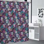 Calaveras Day Of The Dead Pattern Print Premium Shower Curtain