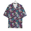 Calaveras Day Of The Dead Pattern Print Rayon Hawaiian Shirt