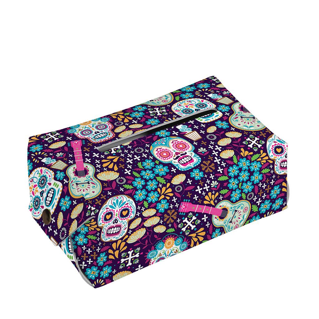 Calaveras Day Of The Dead Pattern Print Rectangle Tissue Box Cover
