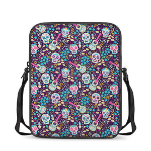 Calaveras Day Of The Dead Pattern Print Rectangular Crossbody Bag