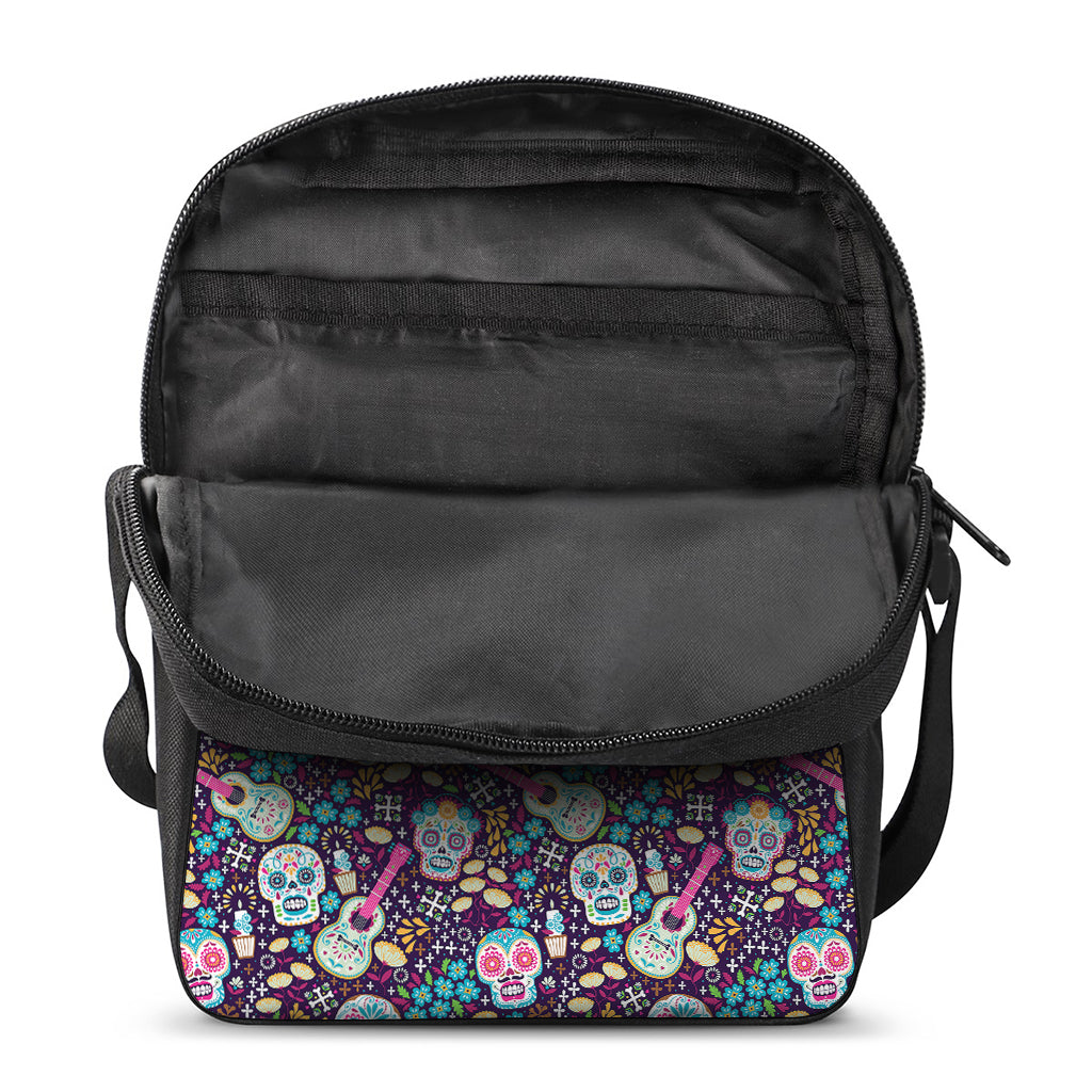 Calaveras Day Of The Dead Pattern Print Rectangular Crossbody Bag