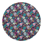 Calaveras Day Of The Dead Pattern Print Round Blanket