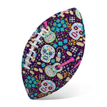 Calaveras Day Of The Dead Pattern Print Rugby Ball