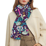 Calaveras Day Of The Dead Pattern Print Scarf